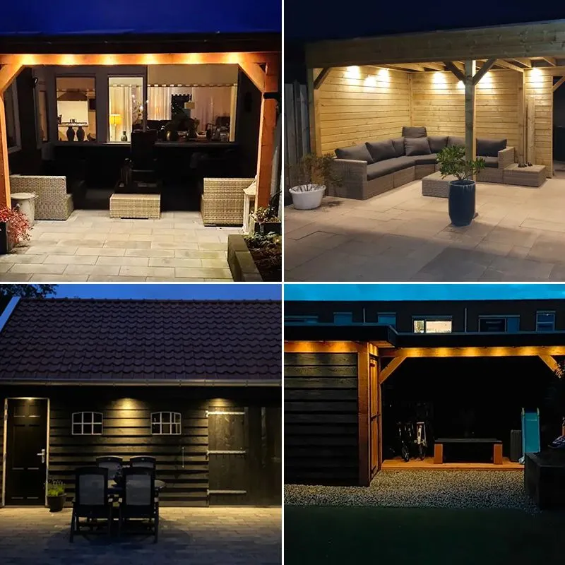 19 zwarte veranda inbouwspots Dico, IP65, incl. aansluitset en afstandbediening