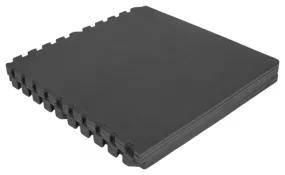 6 dalles carrées de protection + 12 embouts de finition - 1 2 cm d'épaisseur - Coloris : Noir  Rouge  Gris  Bleu  Bois foncé  Bo