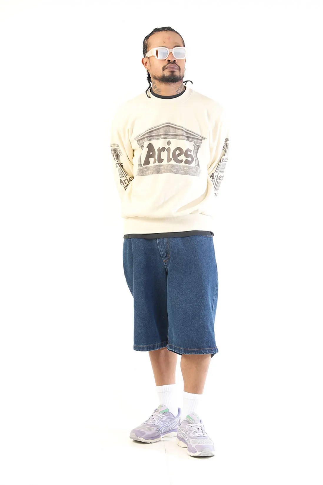 Aries Ancient column sweat Beige - GRADUATE STORE