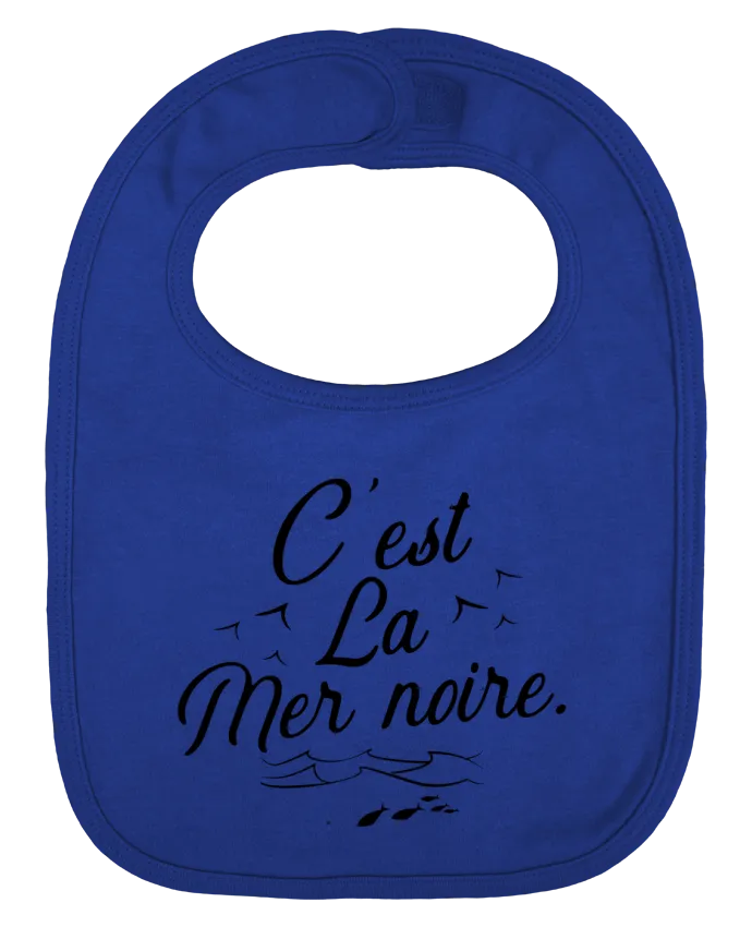 Bavoir bébé uni C'est la mer noire par Original t-shirt
