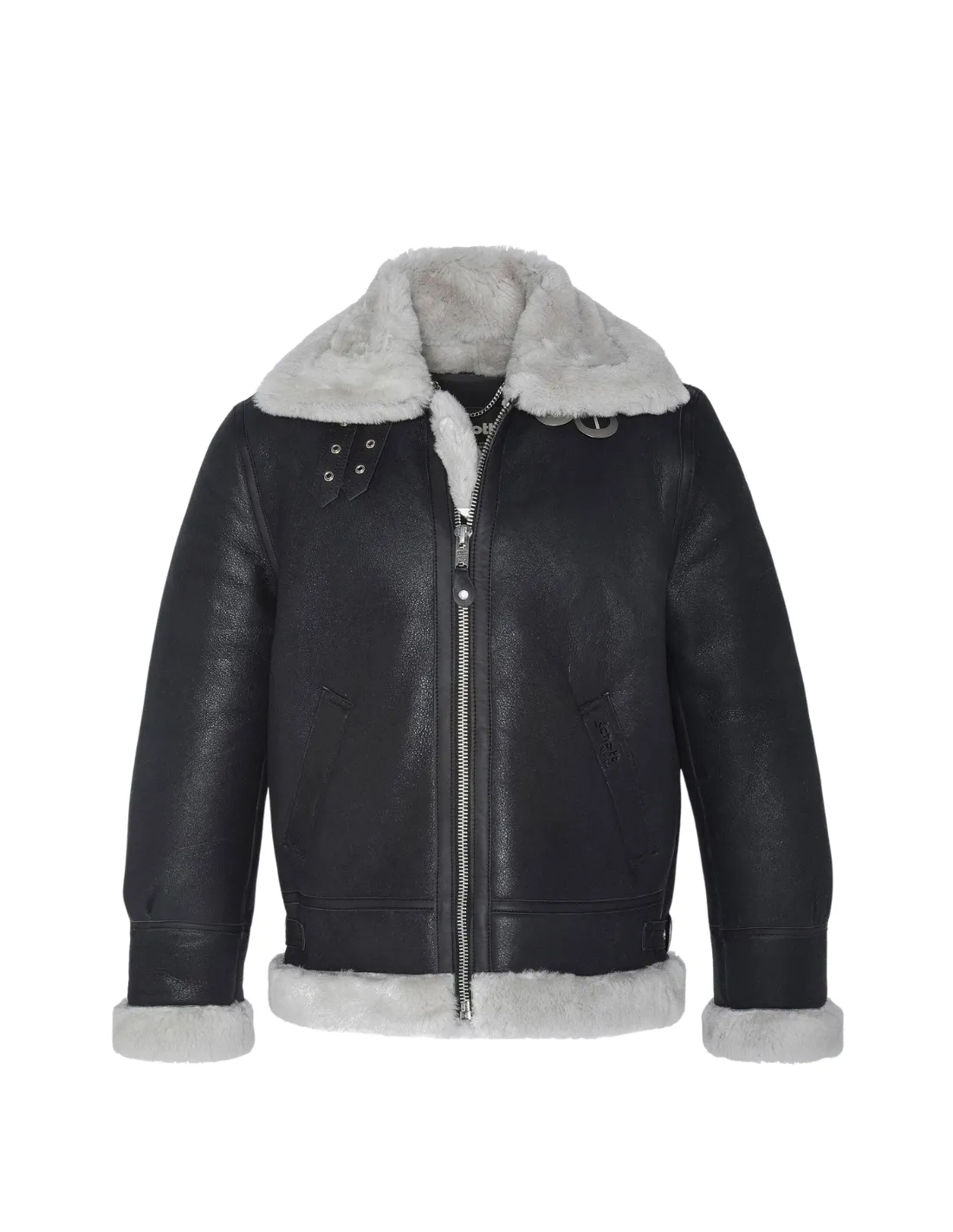 Blouson bombardier Schott Ref 62206 Black Off White