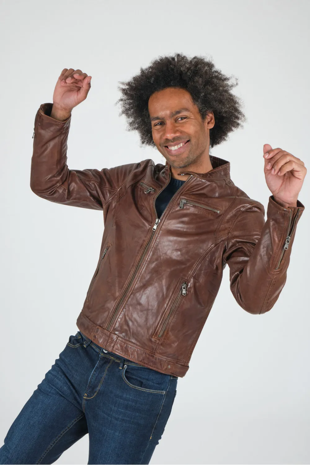 Blouson en cuir d'agneau bison homme, Daytona 73 - PITT Bison | Cesare Nori