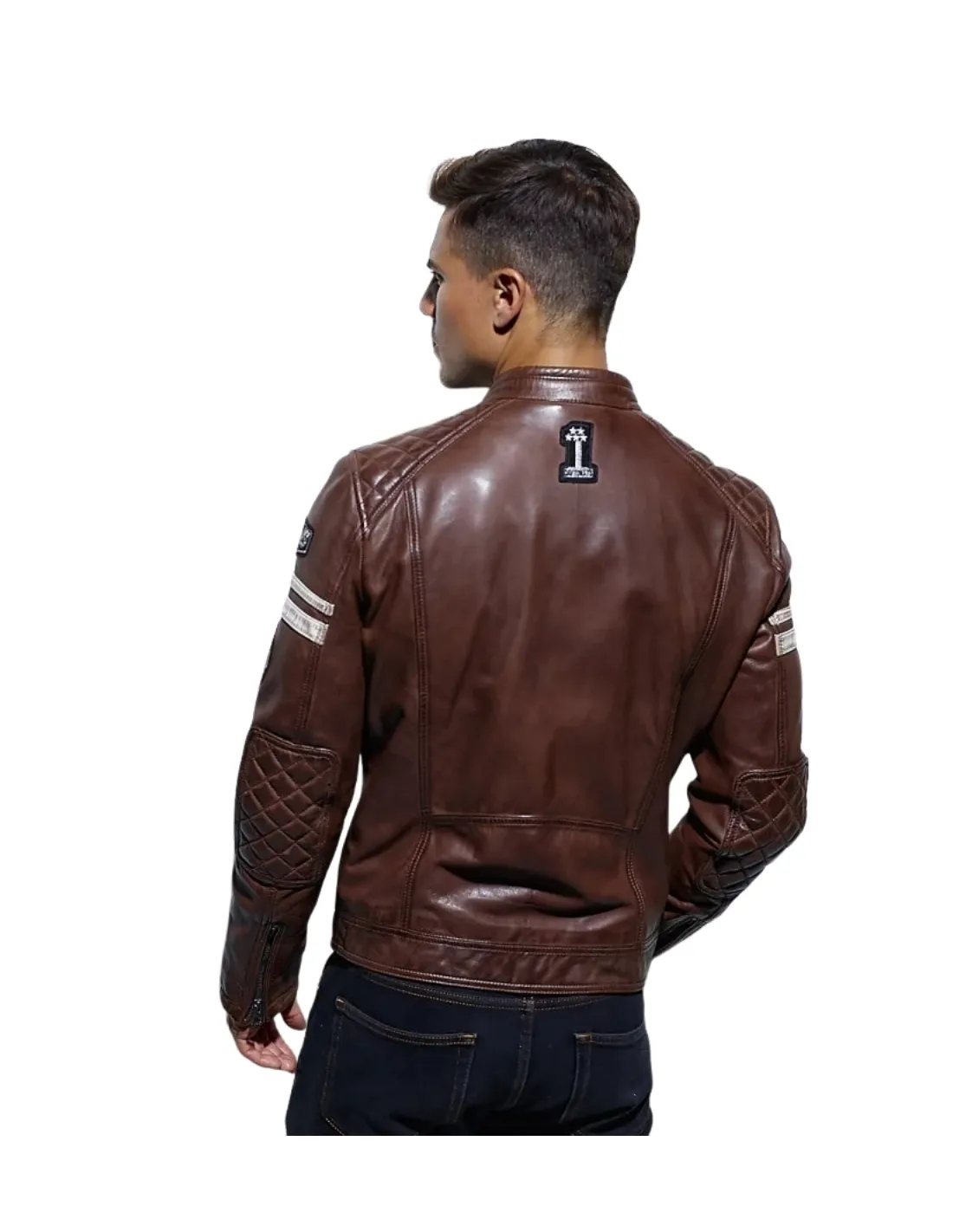 Blouson en cuir Daytona homme Ref 44851 bison