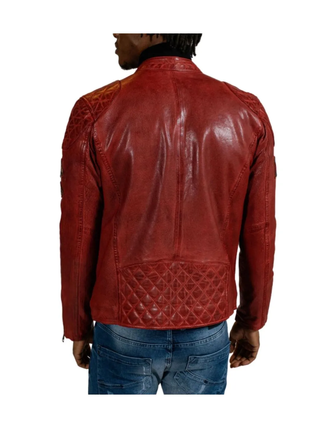 Blouson en cuir Nitro Barcelona Redskins ref 51965 Rouge