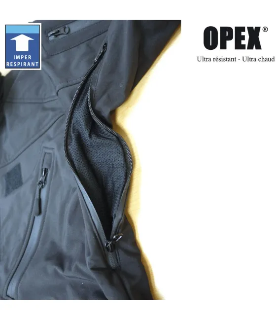 Blouson haute technicité Softshell 3 couches Dintex + noir