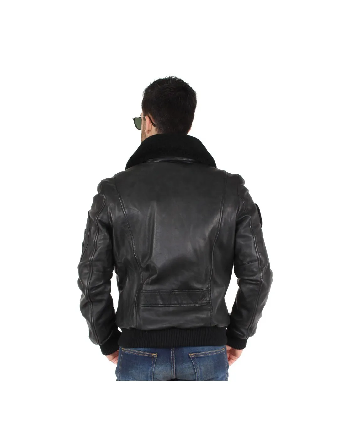 Blouson Redskins Rafal Ycon en cuir ref_trk42319 Noir