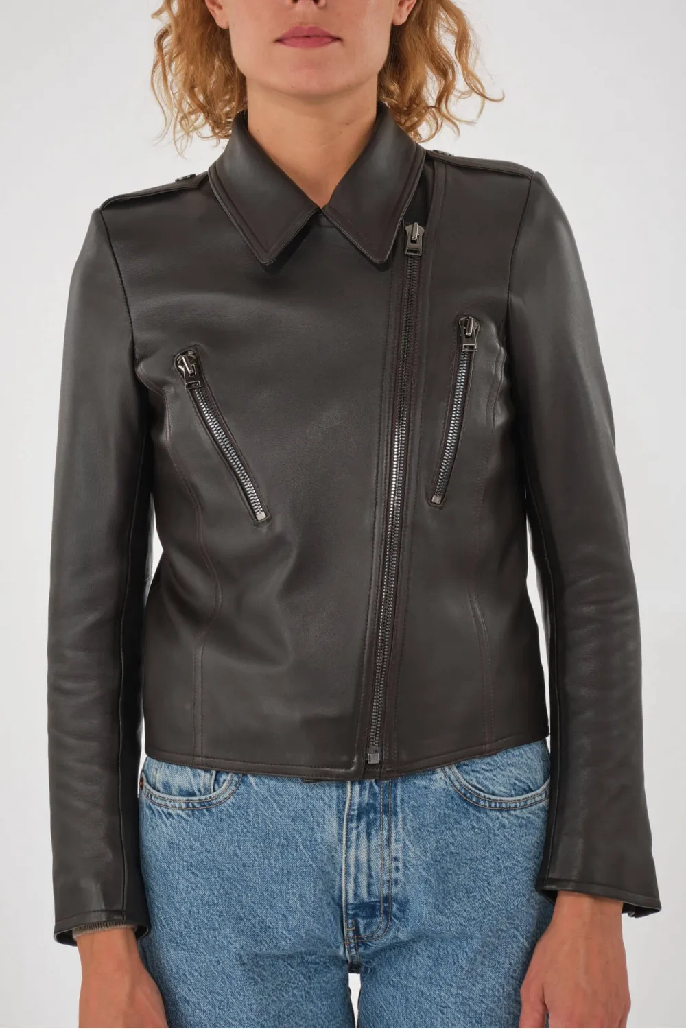 Blouson style perfecto chic, Cesare Nori - PATIENCE Marron | Cesare Nori