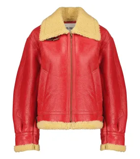 Bombardier Shearling Aviator Rouge RE/DONE - Jane de Boy