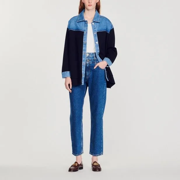 Cardi-coat bi-matière esprit veste