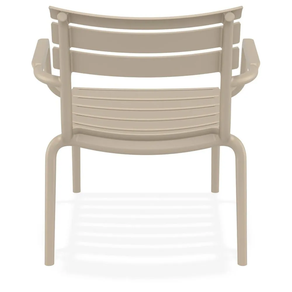Chaises de terrasse avec accoudoirs 'aroma' taupe en matière plastique