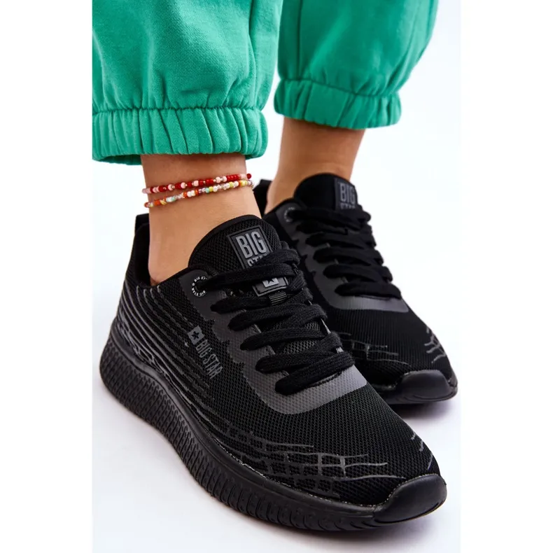 Chaussures de sport en maille pour femme Système de mousse à mémoire de forme Big Star LL274662 Noir le noir