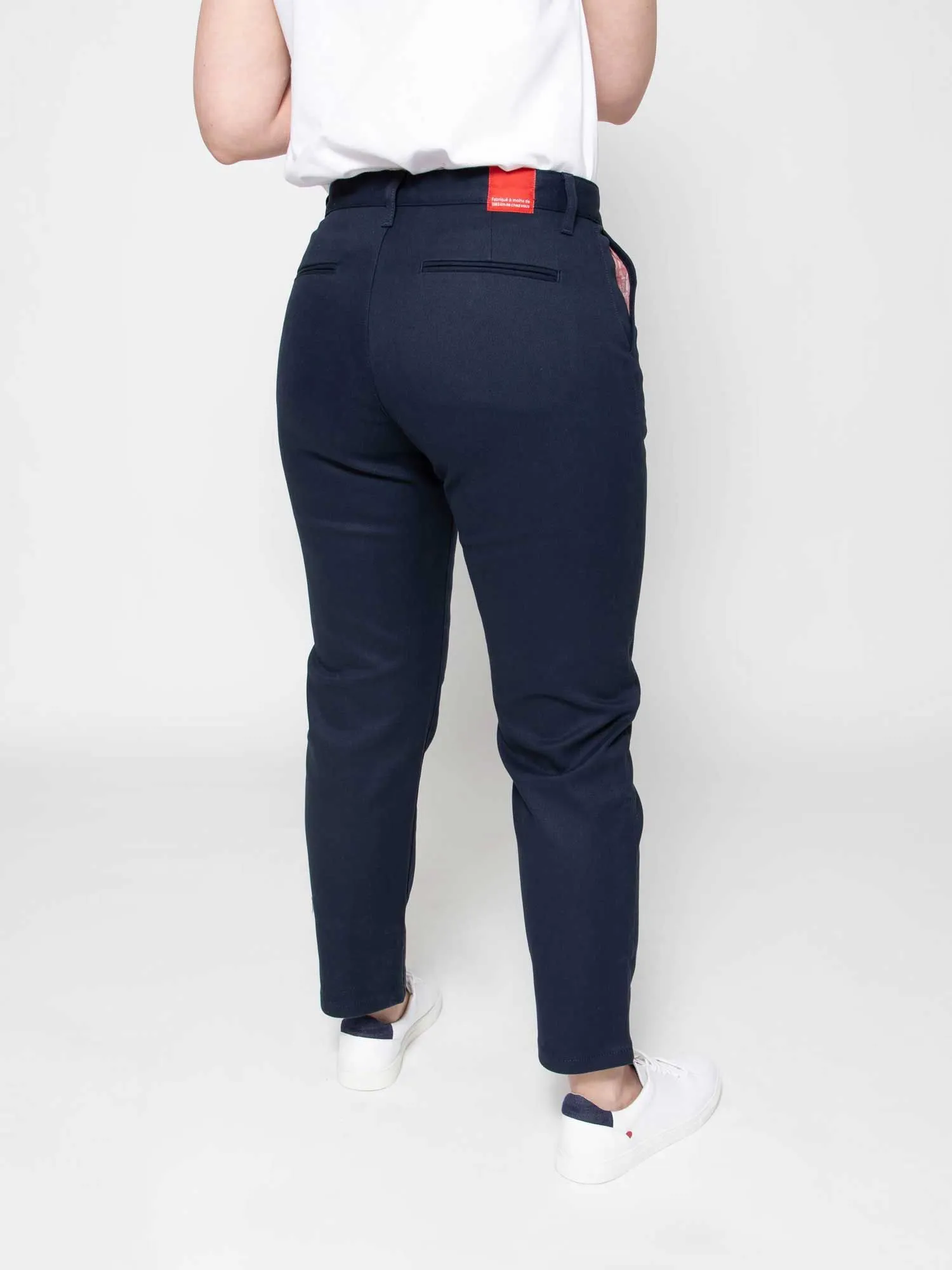 CHINO AJUSTE 7/8EME 263N coton bio filidenim flex uni bleu marine Femme | 1083