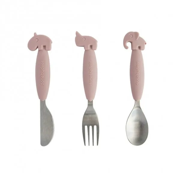 Couverts Easy-grip - Deer Friends Rose - DONE BY DEER - Perlin Paon Paon