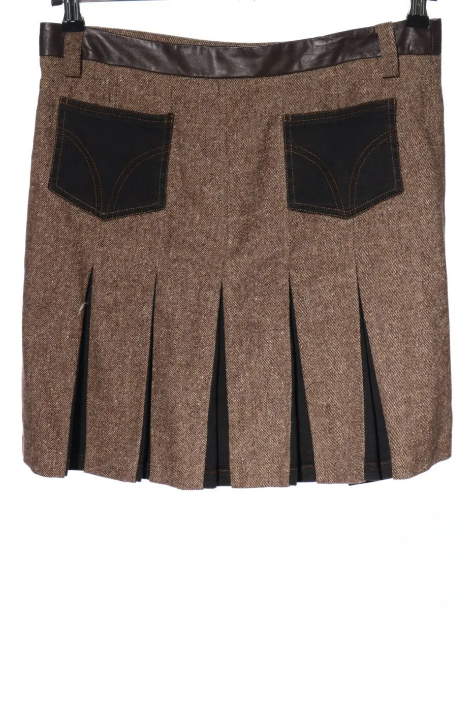 Dolce & Gabbana Jupe évasée brun-noir moucheté élégant