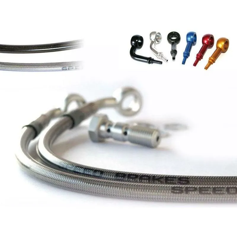 Durite de frein avant d'aviation SPEEDBRAKES inox/raccord titane Honda XR 400 R