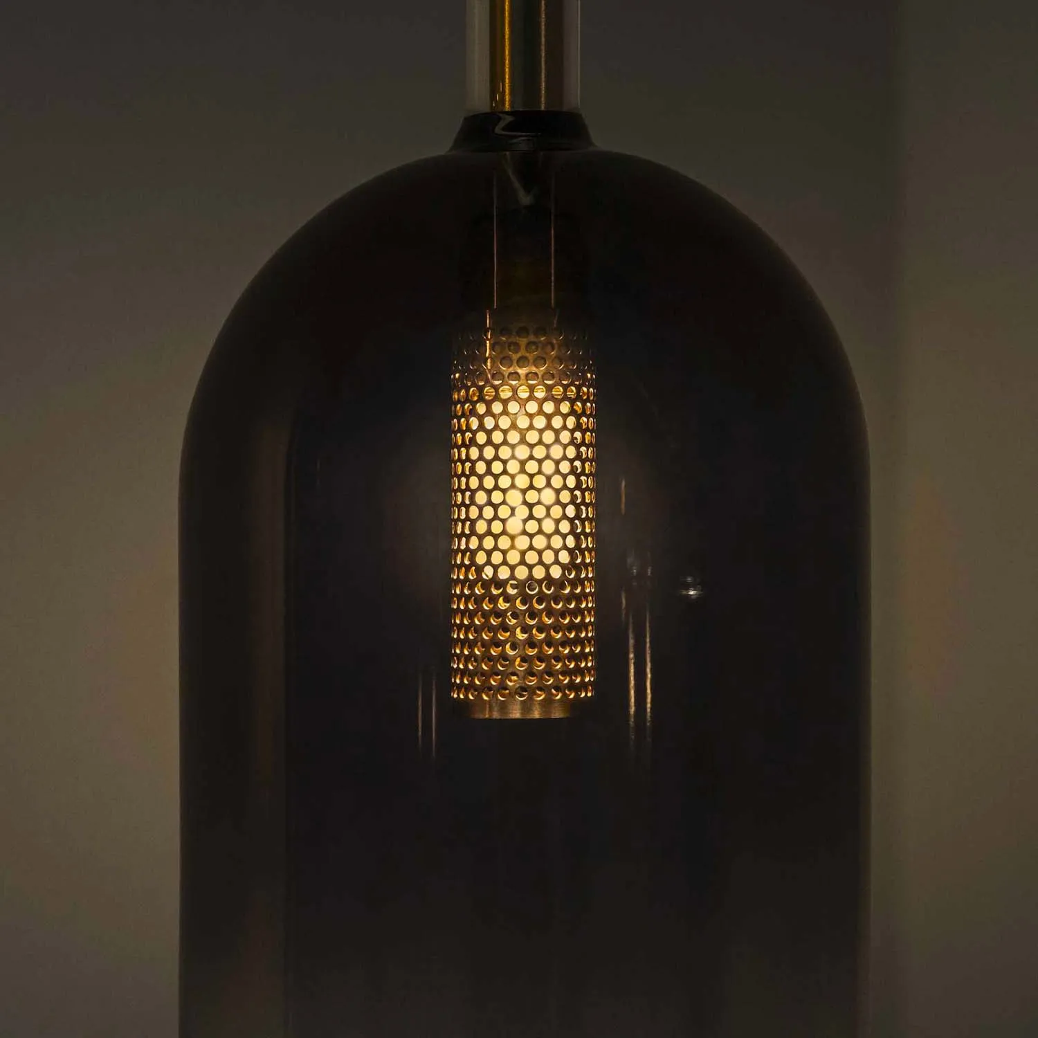 EMPIRE - Vintage smoked glass pendant light