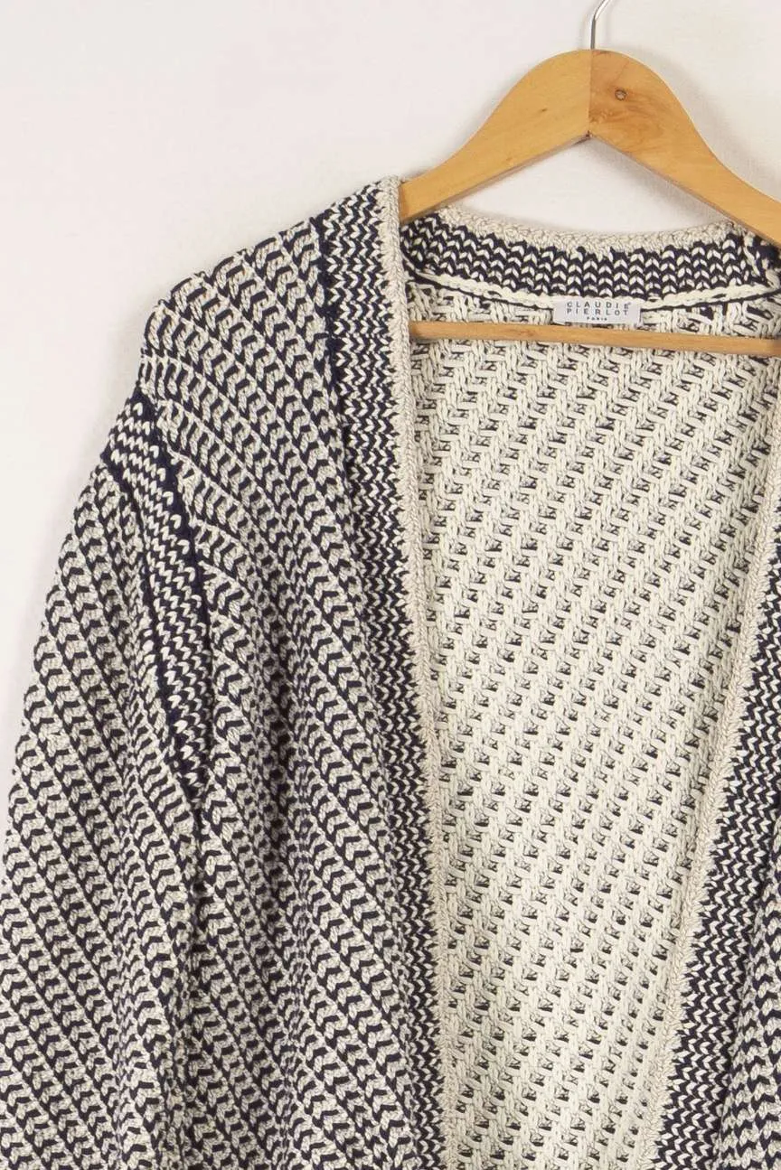 Gilet long bleu et blanc - Taille M/38