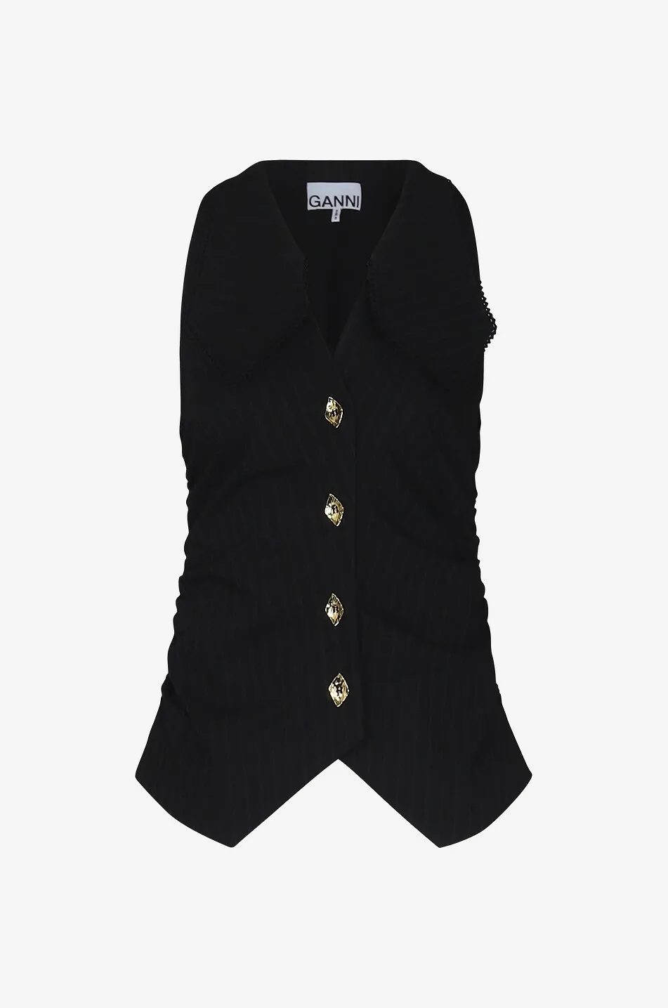 Gilet près du corps à boutonnage simple et rayures milleraie