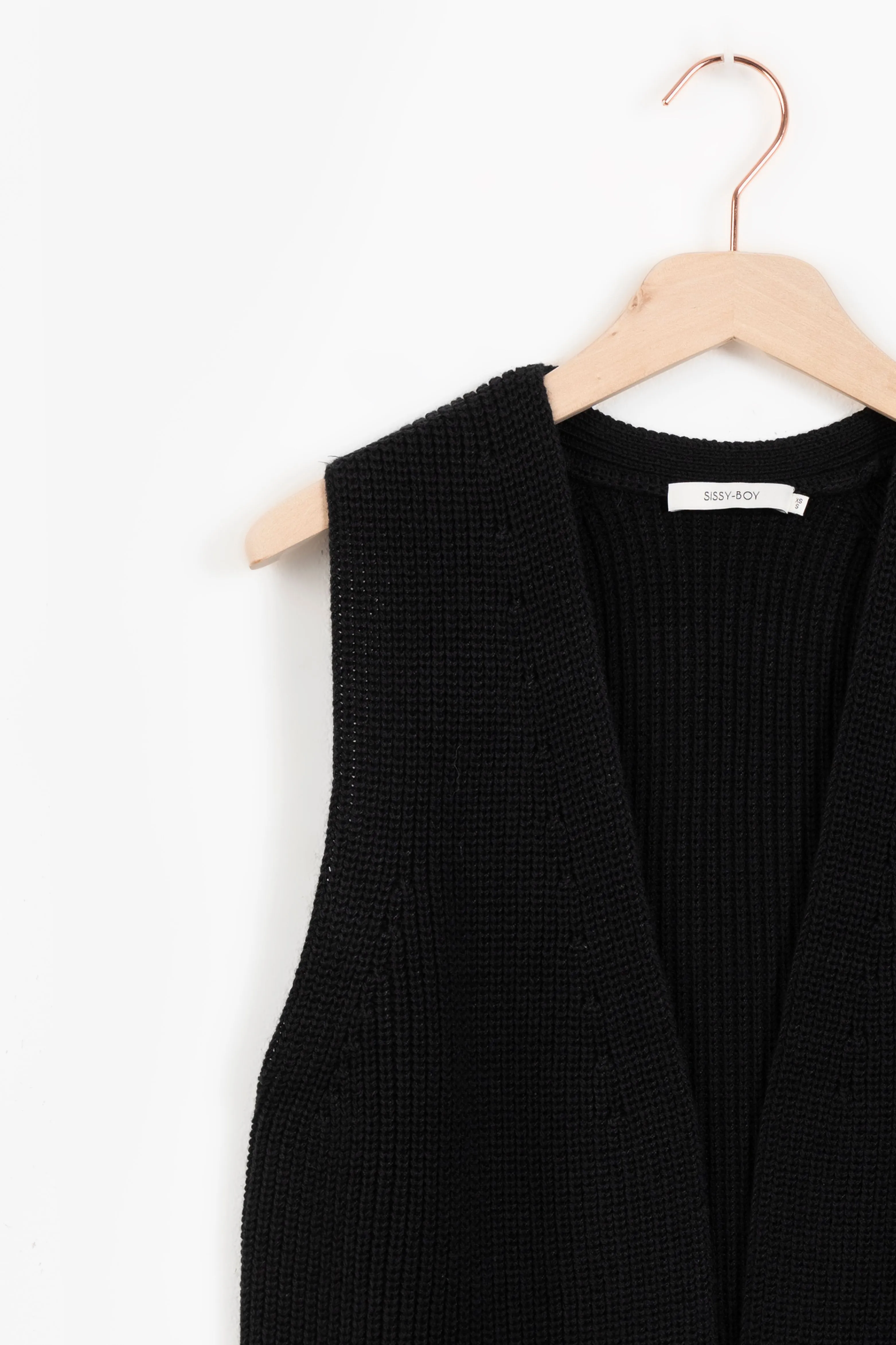 Gilet sans manches tricoté - noir