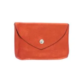Grand porte-monnaie enveloppe cuir orange pailleté Maison Suzanne - Le petit Souk