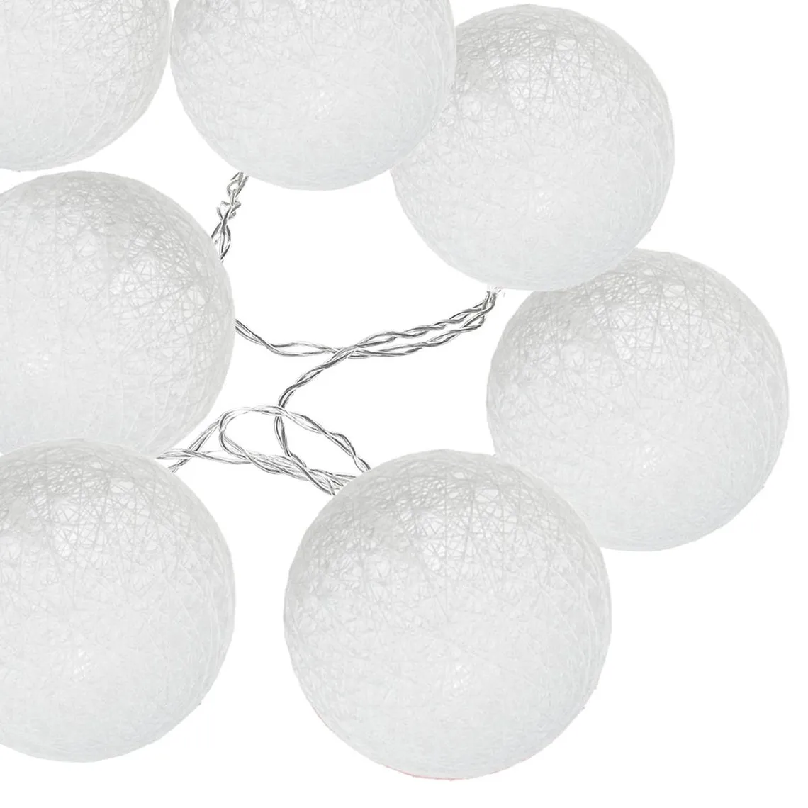 Guirlande LED solaire 10 boules D6 blanc | 3 Suisses
