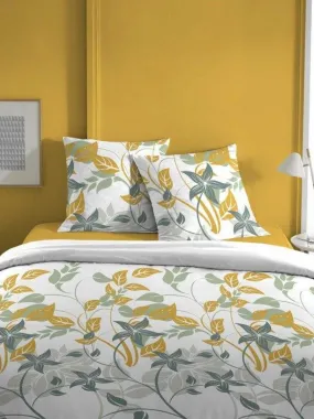 Housse de couette 220x240 + 2 taies d'oreiller 63x63 cm Coton Losa Curry - Jaune