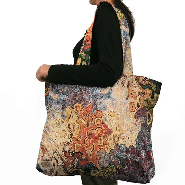Jacquard Gobelin Art abstrait – bleu/rouge/jaune