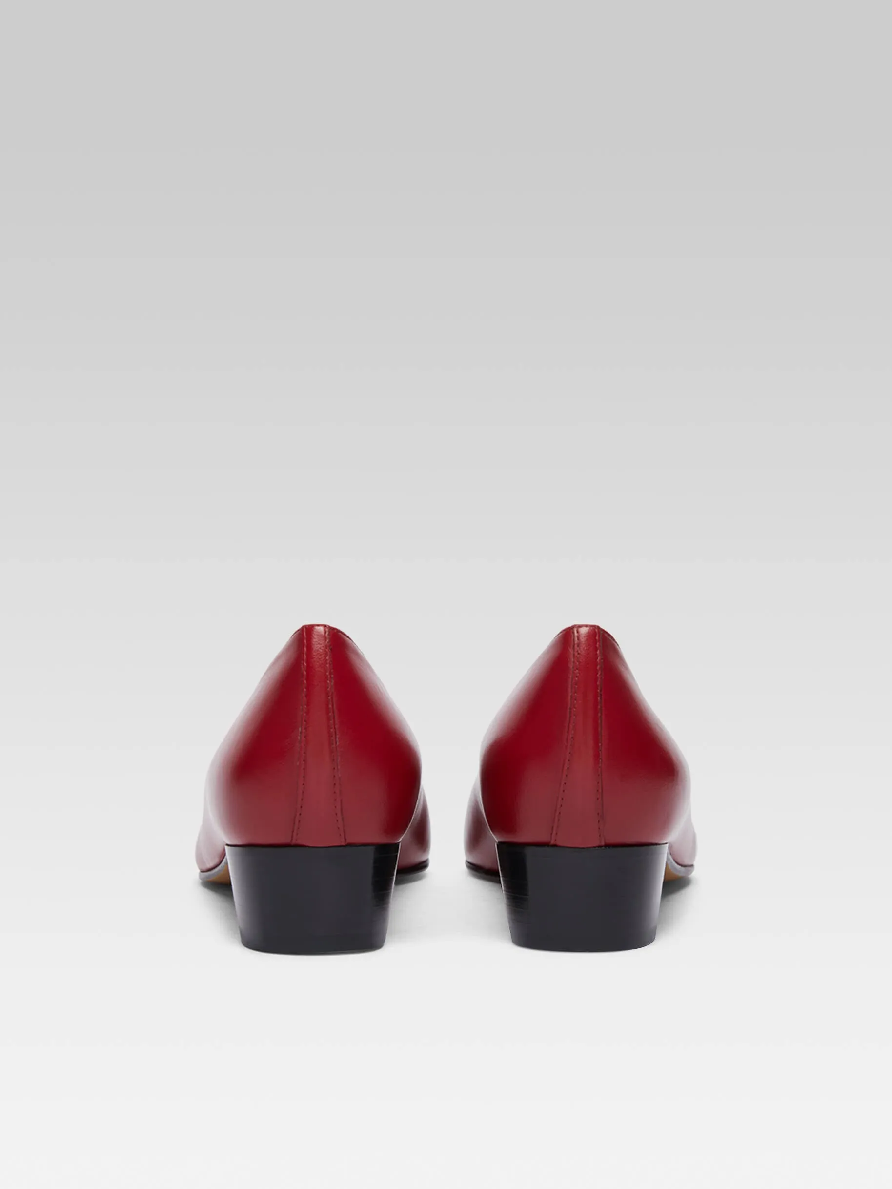 Java - Escarpins trotteurs cuir upcyclé rouge et noir