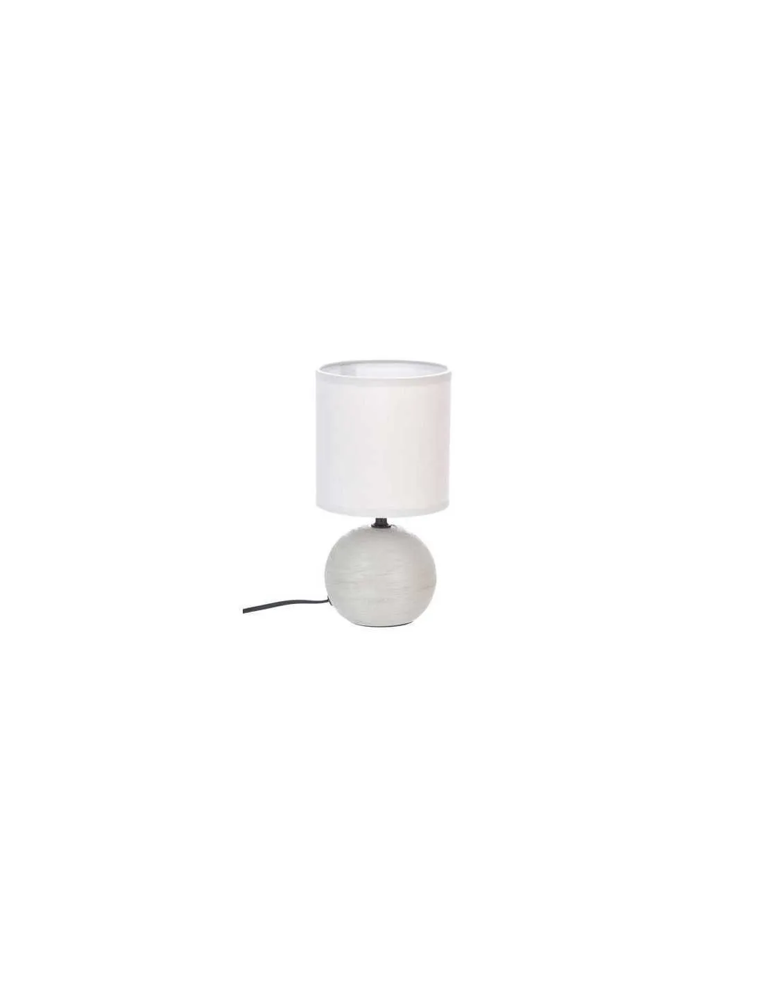 Lampe céramique TIMEO gris clair strié hauteur 25 cm