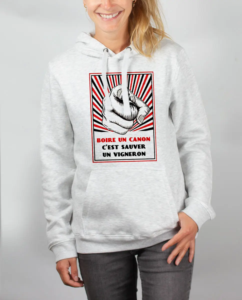 Les Savoyards - SWEAT FEMME : BOIRE UN CANON C'EST SAUVER UN VIGNERON