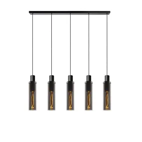 LUCIDE 74404/05/65 Suspension intérieur fumée et noire ORLANDO
