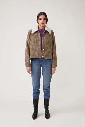 Manteau court à carreaux