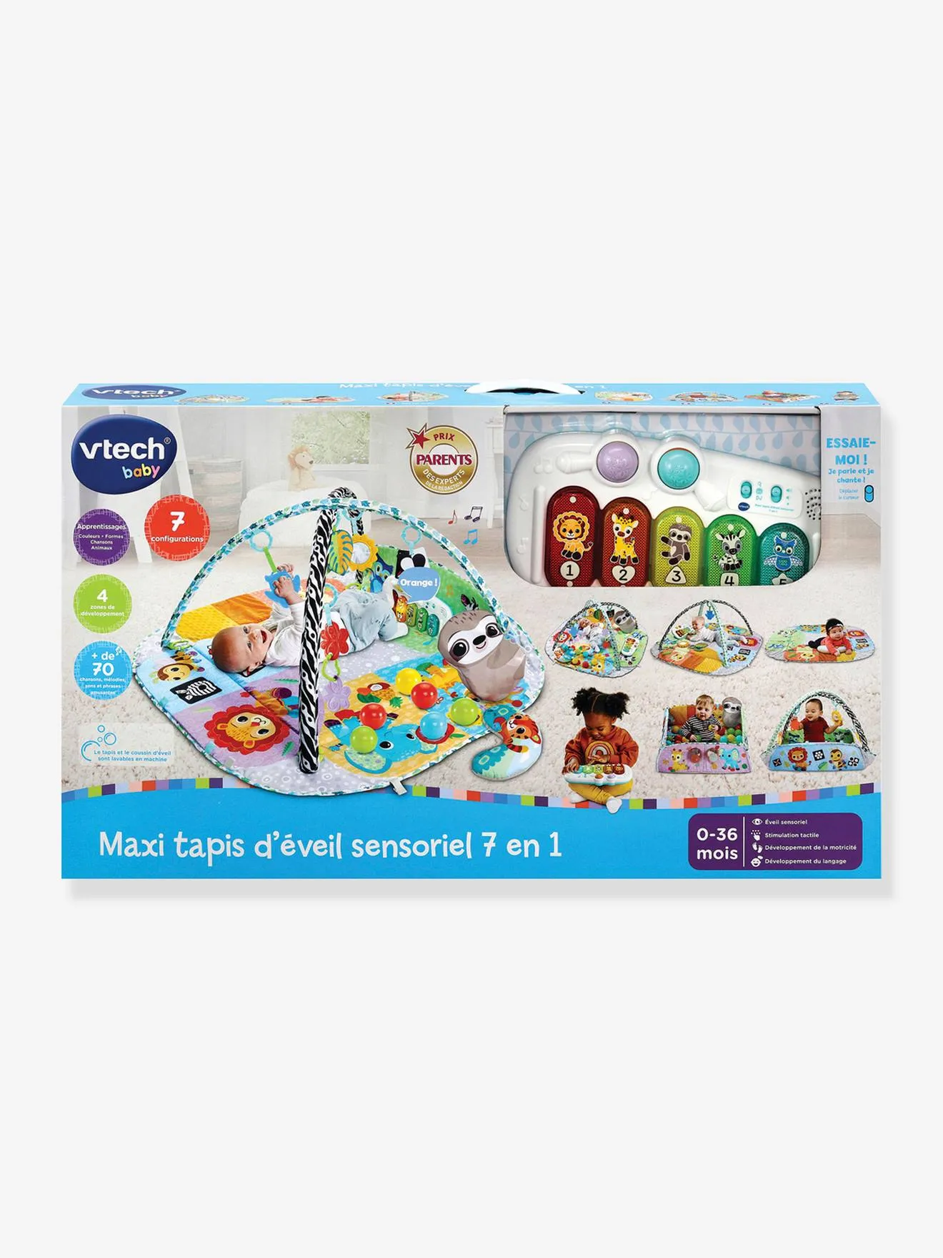 Maxi Tapis d'Eveil Sensoriel 7 en 1 - VTECH multicolore - Vtech
