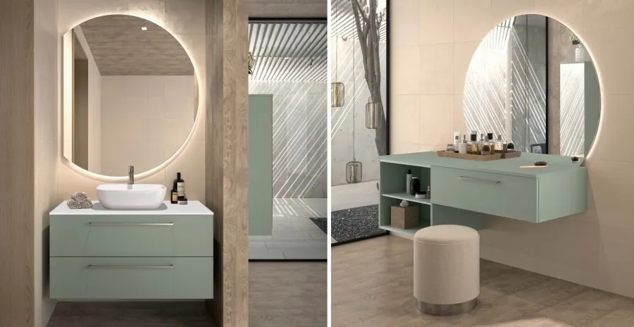 Meuble de salle de bain GLOSS Sauge satiné | GLS21SVS.SVS 