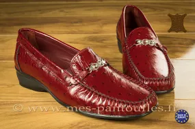 Mocassin cuir bordeaux