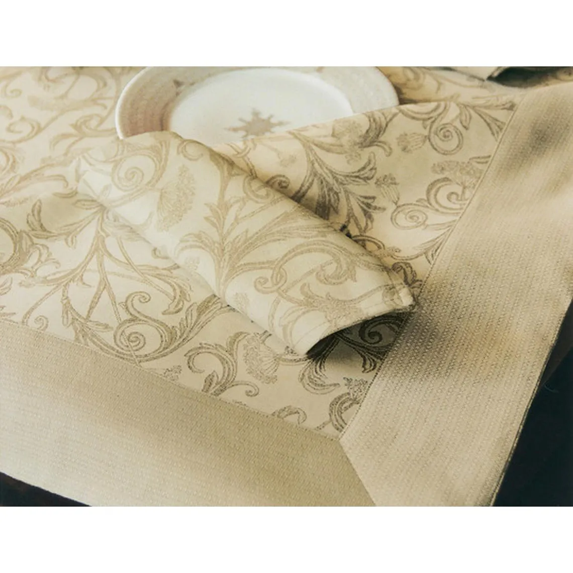 Nappe coton jacquard Ombelle Blanc des Vosges | 3 Suisses