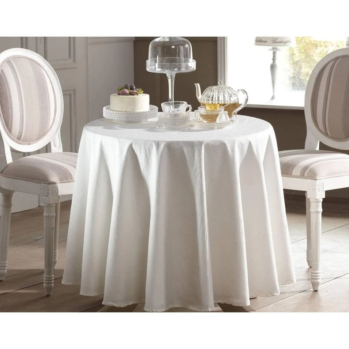 Nappe effet froissé permanent - Blanc | Nappes 3 SUISSES