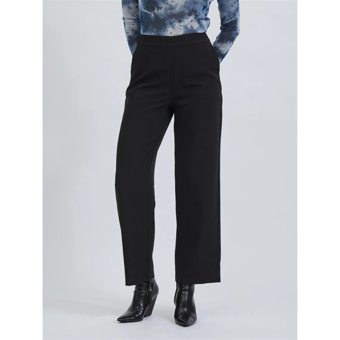 Pantalon à jambe large noir Ava | 3 Suisses