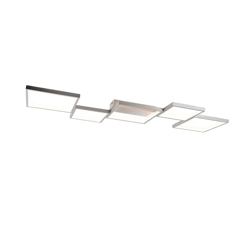 Plafonnier aluminium 5 lampes incl. LED dimmable - Lejo