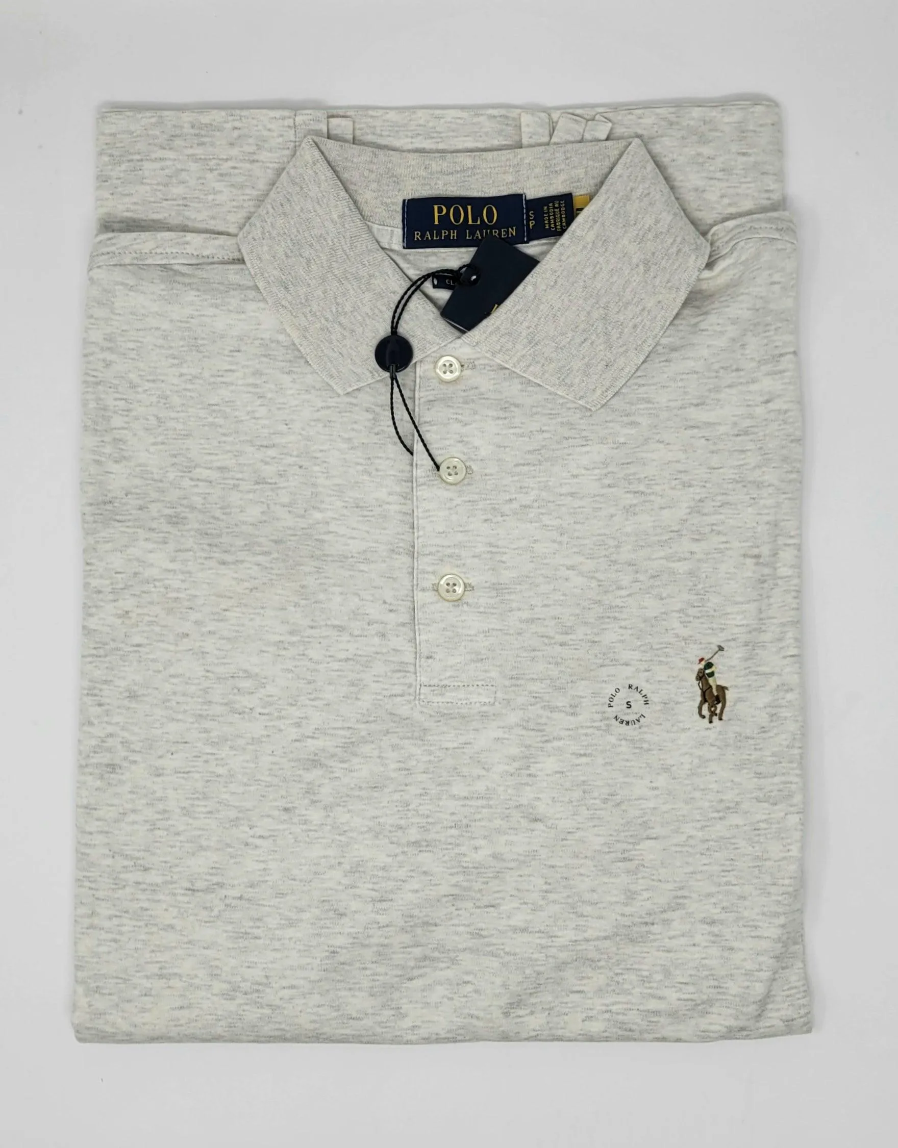 Polo classique en coton mercerisé gris
