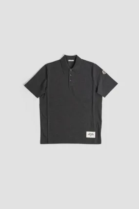 Polo en coton piqué gris logo MONCLER ARCHIVE 1952