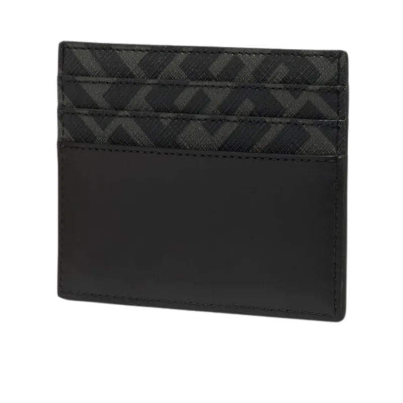 Porte-cartes six fentes cuir noir FF gris