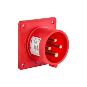 Prise male à encastrer P17 triphasé 3P+T 16A 380V IP44 IDE 3112