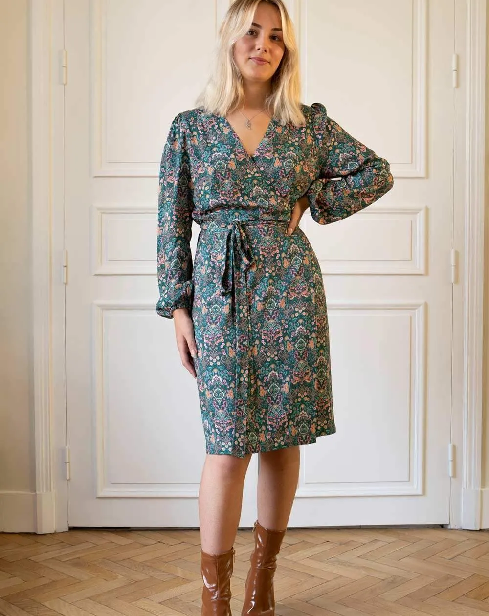 Robe cache-coeur Ziska 100% EcoVero imprimé Made in France