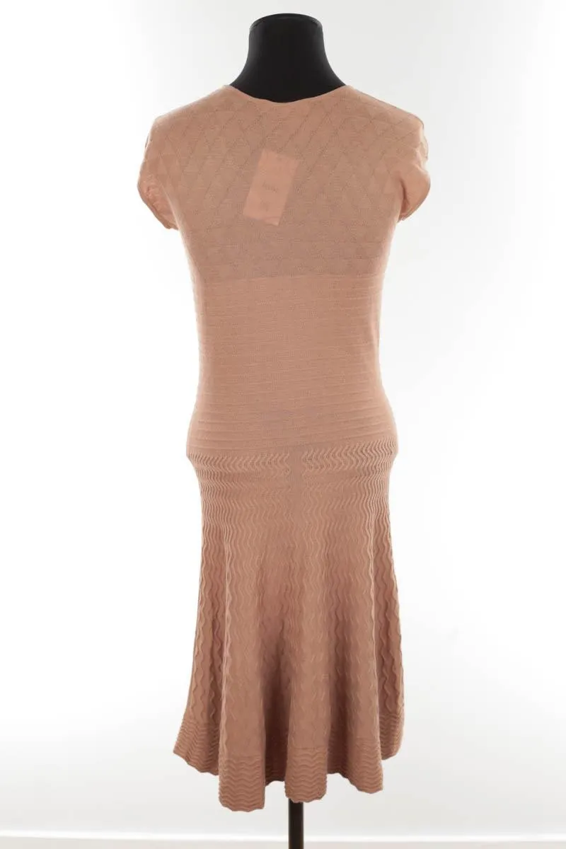 Robe en coton Sandro beige. Matière principale coton. Taille 38.