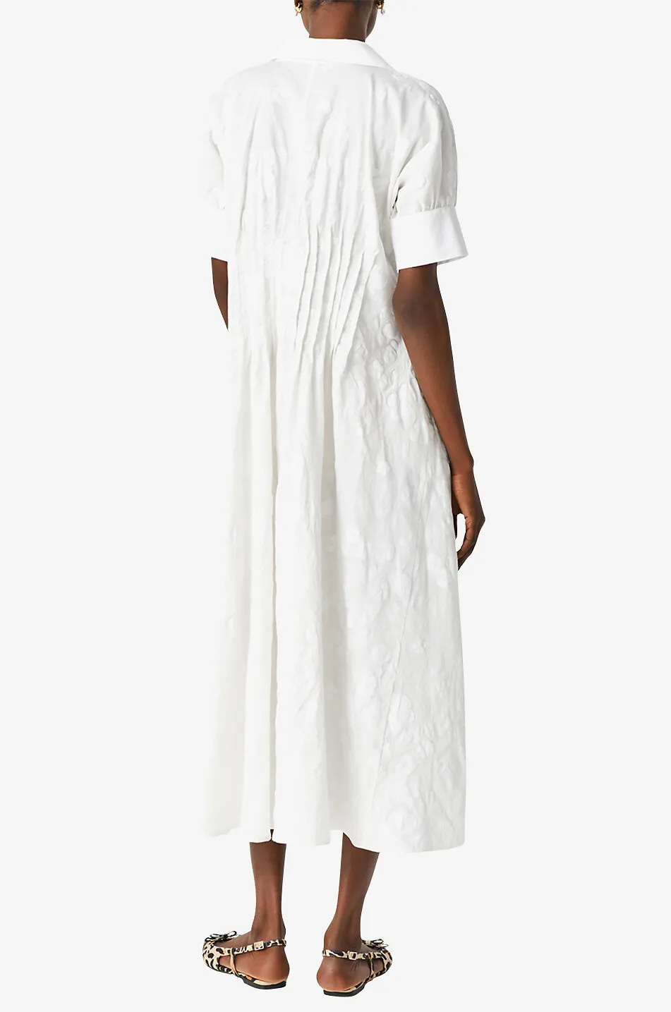 Robe longue en coton à fronces Ama