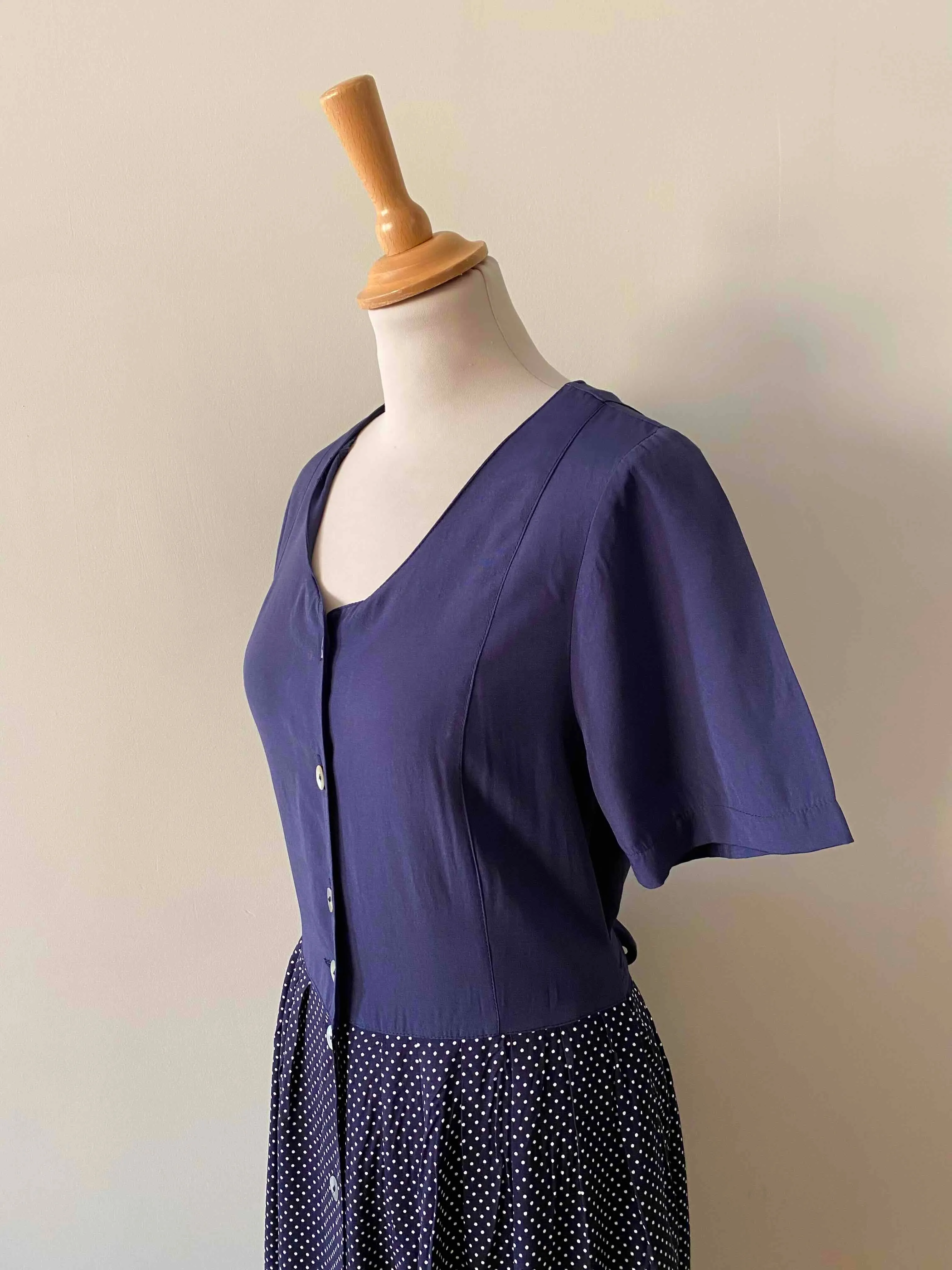 Robe longue à pois