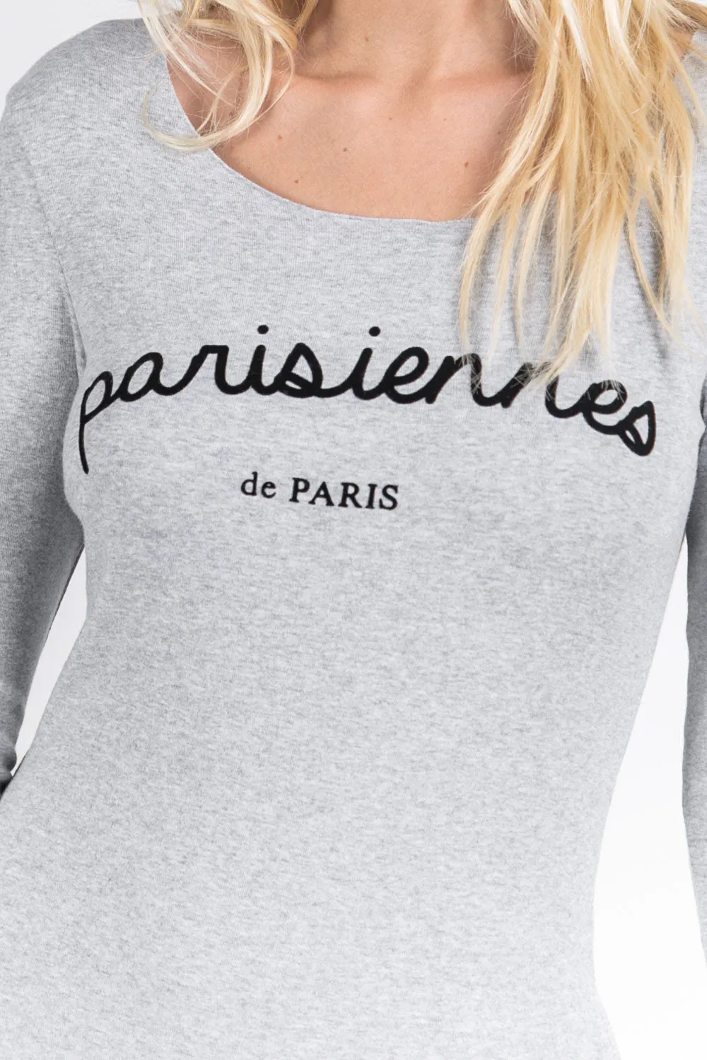 Robe Parisiennes manches longues gris W1966ADR