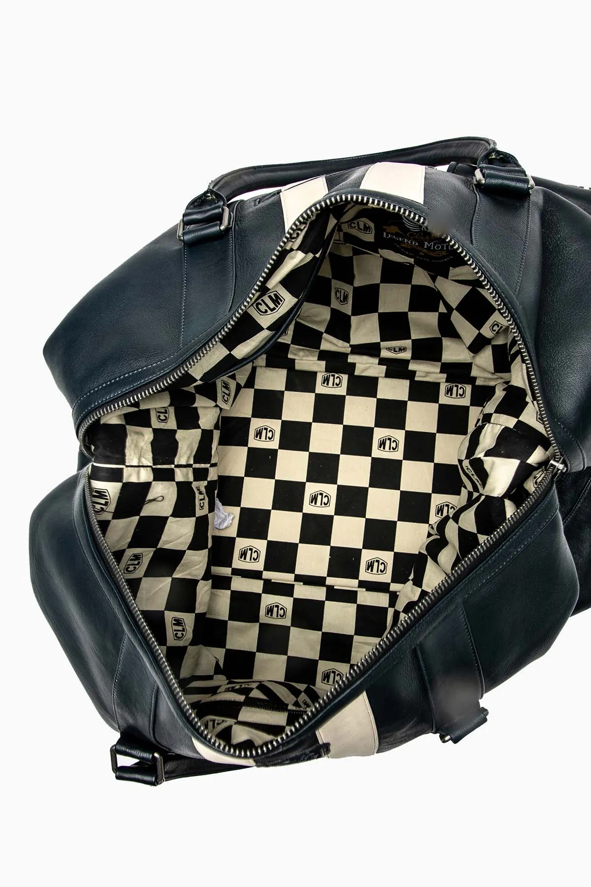 Sac de voyage en cuir Jacky Ickx 48h bleu marine