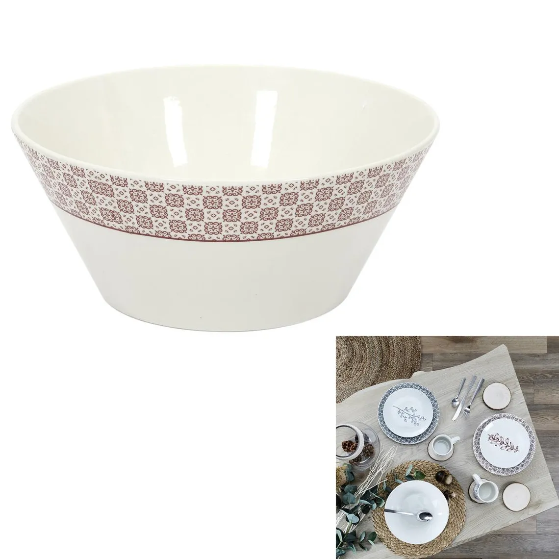 Saladier Cottage Porcelaine Rouge 24cm M8 | 3 Suisses
